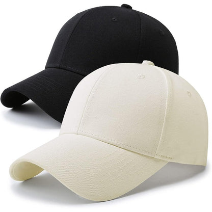2 Pack Lightweight Baseball Caps for Men & Women - 100% Polyester Golf Dad Hats with 6-Panel Design, Breathable Unisex Casual Hats for Father’s Day, Golf, Sports & Outdoor Activities (Grey & Black), Father's Day Gift, Versa