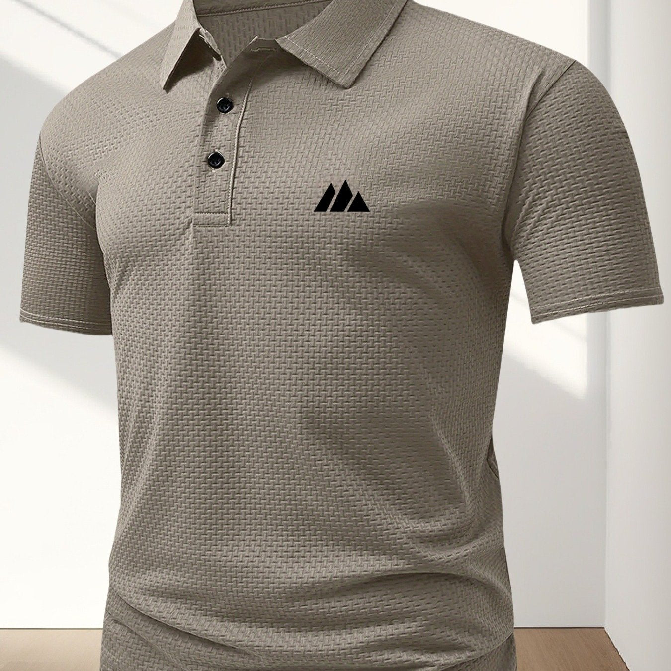 FS1128 Style Men'S Jacquard Polo Shirt with Unique Print Patterns, Casual Short Sleeves, Summer Fashion, Breathable Embossed Top, a Perfect Gift - ayq