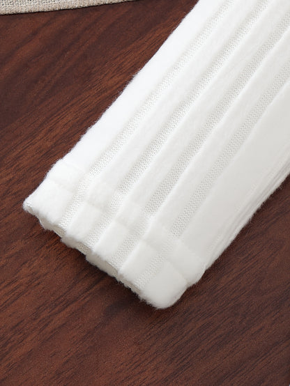 2pcs Baby Winter Outfit Set: Cozy Fluffy Sleeve Smock Dress & A-Line Bow with Collar & Fringe Trim - Soft Warm Clothes for Photoshoots, Christmas (Hand Washable), Perfect for Outdoor