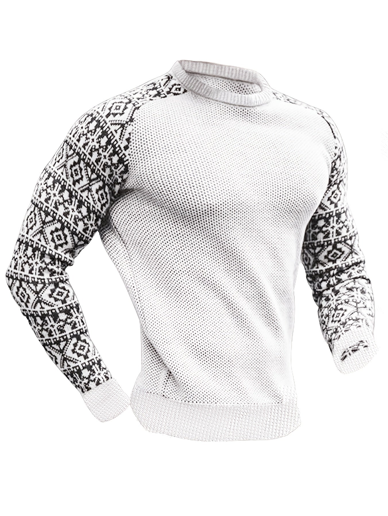 Men'S Long-Sleeve T-Shirt in a Heavy Waffle Knit for Autumn, Perfect for Casual Wear
