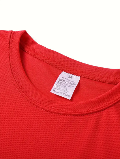 Men'S 2026 Happy New Year Santa Claus Graphic T-Shirt - Breathable Summer Casual Tee with Golden & Red Print, Regular Fit Round Neck Short Sleeve, Festive Clothing, Comfortable Fit, Holiday Shoppers