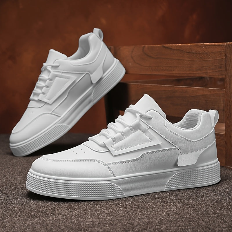 Men'S Stylish Low-Top Sneakers - Comfortable, Versatile Lace-Up with Durable PVC Sole, Ideal for Outdoor Activities, Casual Wear, and Skateboarding, Casual Footwear   Minimalist Design   Comfortable Footwear