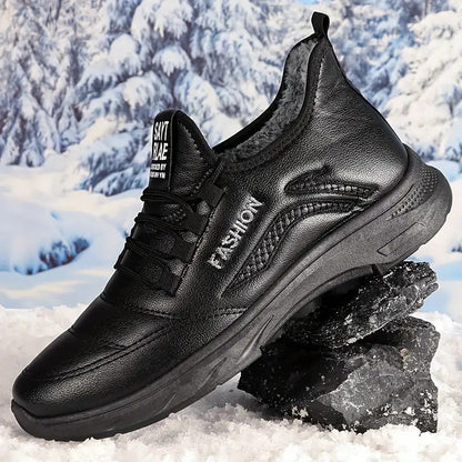 Men's Autumn and Winter Snow Boots with Plush Lining, Comfortable and Soft Soles, Outdoor Hiking Shoes, Comfortable and Durable Sports and Leisure Shoes, Suitable for Ice Walking and Daily Wear, Warm Winter Shoes, Snow Sports