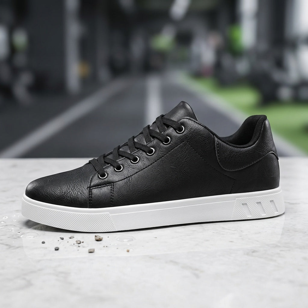Men's Casual Lace-Up Sneakers with Durable Soft Sole, All-Season