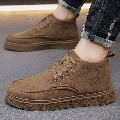Men's High-Top Casual Ankle Boots, Lightweight PU, All-Season