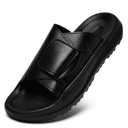 Men's Vintage All-Season Slip-On Slippers with EVA Sole
