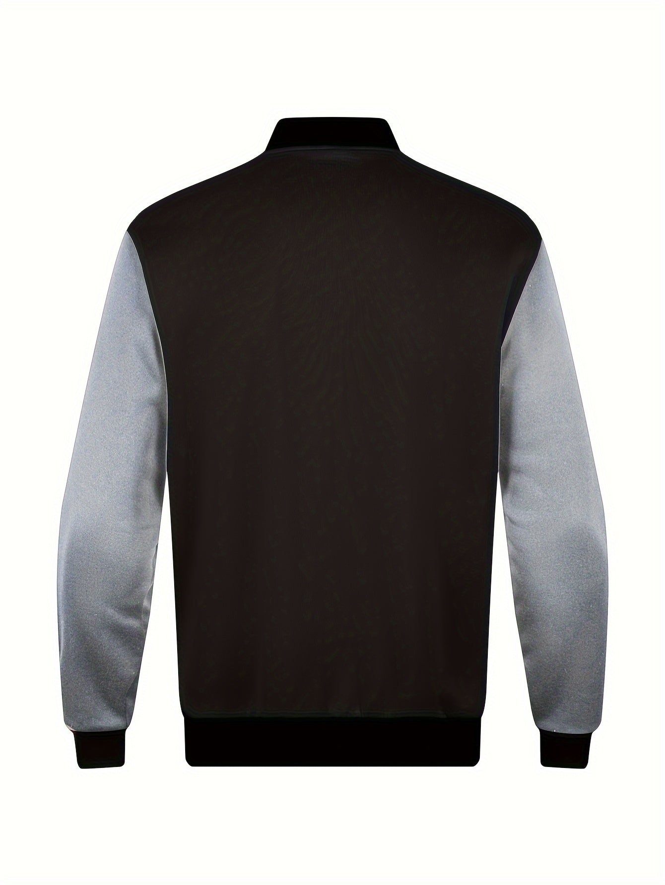 Men's Letter Print Contrast Color Baseball Jacket