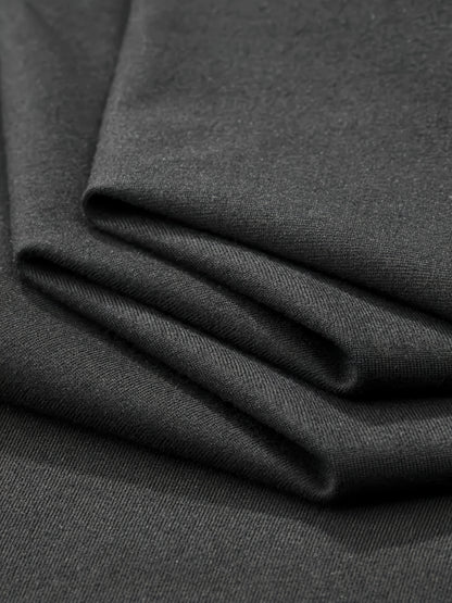 Men'S V-Neck Short Sleeve T-Shirt - Lightweight  Breathable, Casual Fit, Solid Black, Perfect for Summer, High-Quality Knit Fabric, Everyday Tshirt   Casual Style   Comfortable Fit
