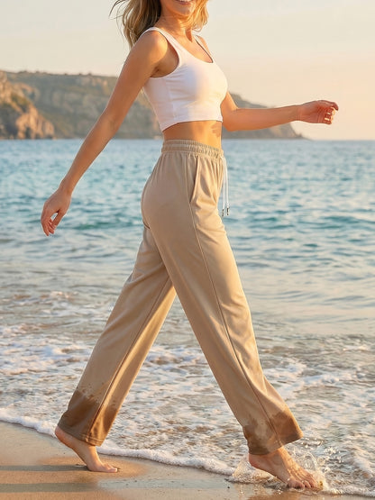 Women’s Lightweight Quick-Dry Wide-Leg Casual Beach Pants
