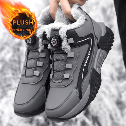 Men's Winter Tactical Ankle Boots with Warm Lining and BOA Buckle