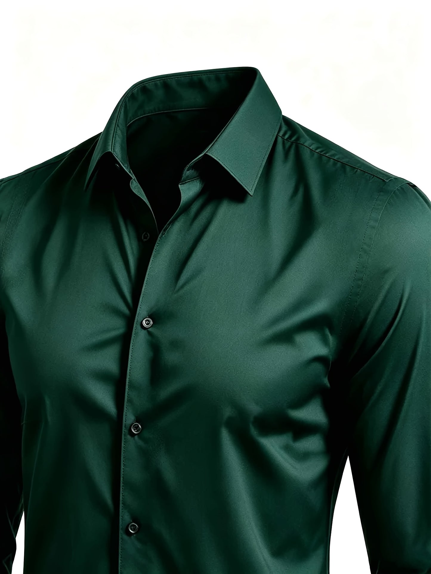 Men's Casual Long Sleeve Button-Up Solid Color Shirt