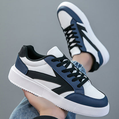 Men's Low-Top PU Skate Sneakers with Cushioned EVA Sole