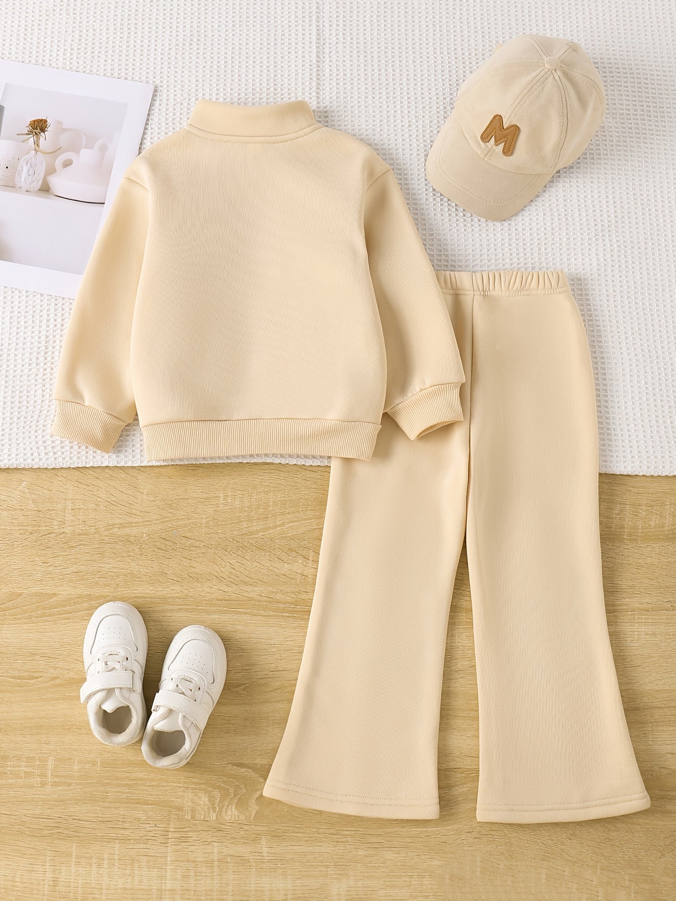 Girls' Casual Spring/Fall 2-Piece Fleece-Lined Top & Pants Set