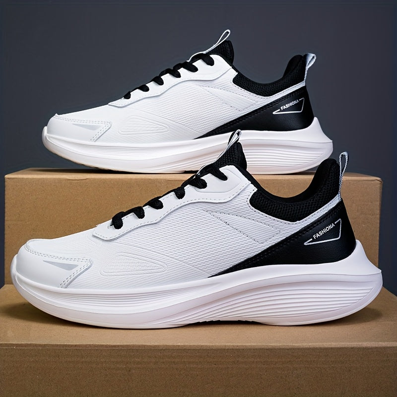 Men'S Slip-On Casual Shoes with Lightweight, Shock-Absorbing EVA Soles. Available in Black And White, These Low-Top Lace-Up Shoes Are Perfect for Minimalistic Everyday Formal And Athletic Wear. Ideal for The Gym, Office, And