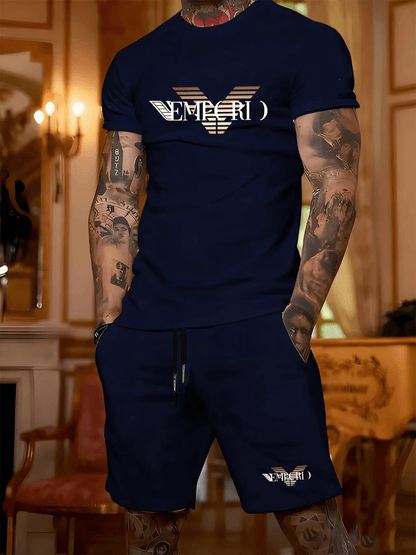 Men's Summer Casual Sportswear Set - Short Sleeve T-Shirt & Shorts