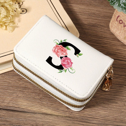 Women's Lightweight Wallet - Compact Zipper Purse with Multiple Card Slots & Coin Pocket, Elegant Monogram Initials, Secure Closure for Everyday, Travel, Gift - Women's Credit Card Organizer, Everyday Carry Purse, Stylish Ini