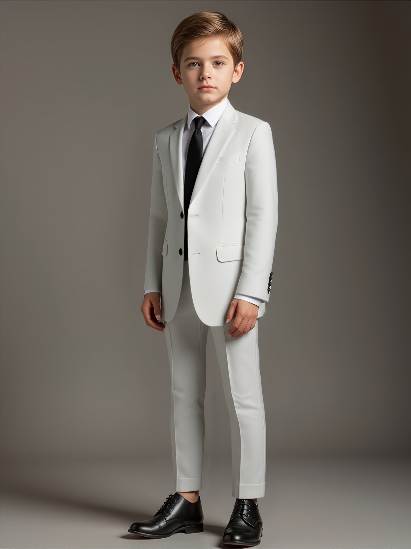 Boys' White Two-Piece Suit Regular Fit for Formal Occasions
