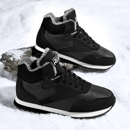 Men'S Winter Snow Boots - Warm Non-Slip Rubber Sole, Suitable for Hiking and Rock Climbing, Casual Fashion Street Style Lace-Up Design