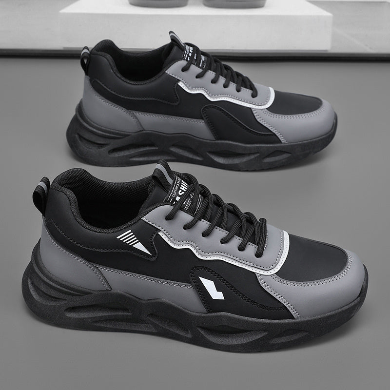 Men's Retro Sporty Casual Sneakers - Low-Top Breathable PU Upper, Cushioned EVA Insole  Durable PVC Outsole - All-Season Comfort for Daily Wear, Running  Casual Outings - Black