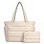 Lightweight Quilted Puffer Tote Bag for Women, Travel & Work