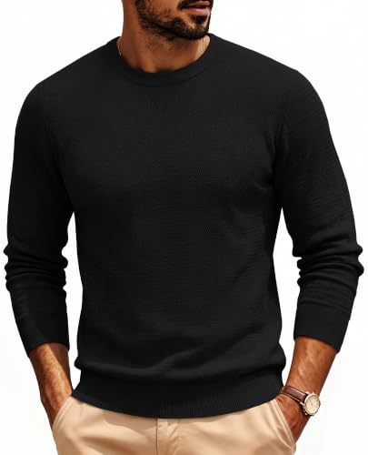 Men's Casual Crewneck Pullover Knit Sweater