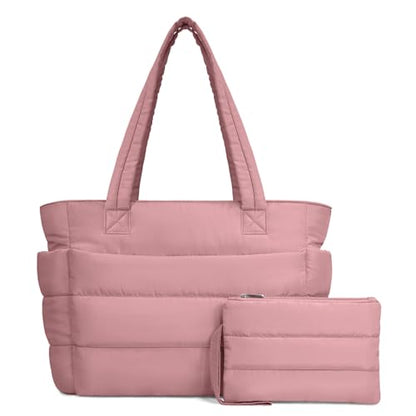 Lightweight Quilted Puffer Tote Bag for Women, Travel & Work