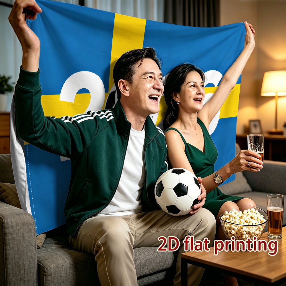 Sweden 2026 Football Fan Banner - Polyester Outdoor Flag
