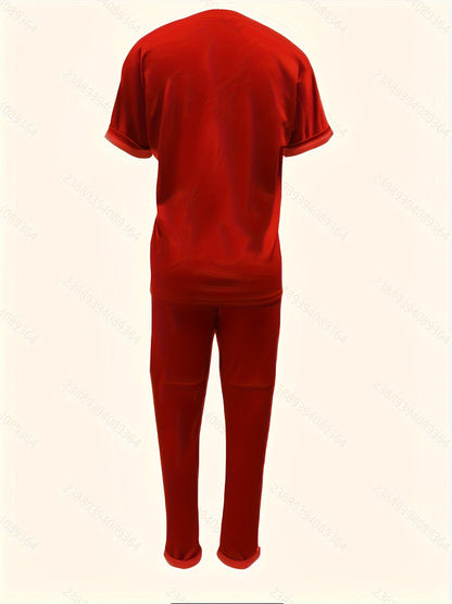 Women'S Casual Solid Color Patchwork Outfit for Spring And Summer