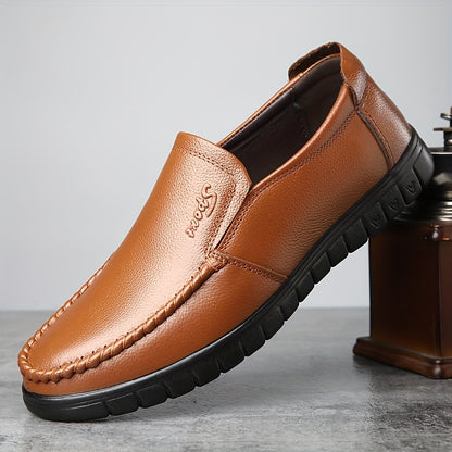 Men's Casual Cowhide Leather Slip-On Shoes for Comfort