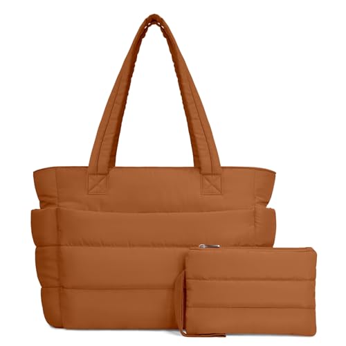 Lightweight Quilted Puffer Tote Bag for Women, Travel & Work