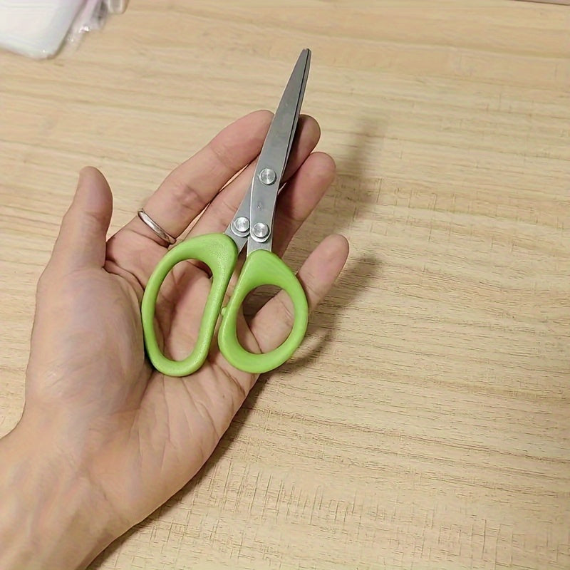 3-Layer Stainless Steel Kitchen Scissors - Versatile Onion & Herb Shredder for BBQ & Indoor Use, Durable with Protective Cover & Built-in Cleaning Agent