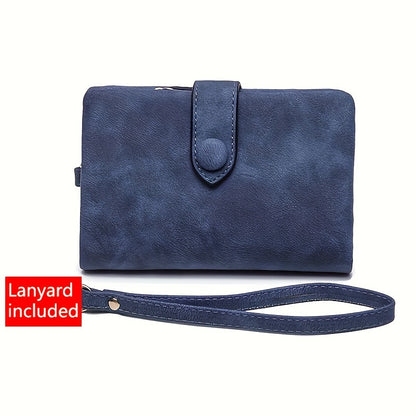 Wallet - Compact Short Design with Solid Color Finish, Stylish Coin Purse, Secure Flap Snap Closure, Ultra-Portable and Lightweight - Perfect for Womens Casual Daily Use