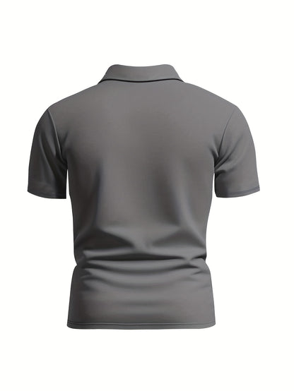 Brand New Short-Sleeve Polo with a Half Zipper, Quick-Drying And Breathable, a Stylish Casual Top - ayq