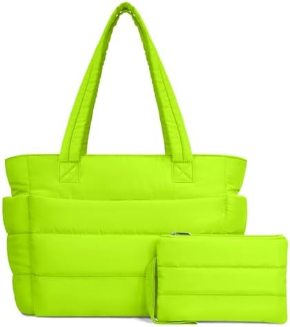 Lightweight Quilted Puffer Tote Bag for Women, Travel & Work