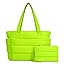 Lightweight Quilted Puffer Tote Bag for Women, Travel & Work