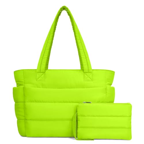 Lightweight Quilted Puffer Tote Bag for Women, Travel & Work