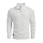Men's Cable Knit Henley Sweater with Ribbed Stand Collar