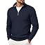 Men's Quarter Zip Pullover Sweater Casual Knit Top