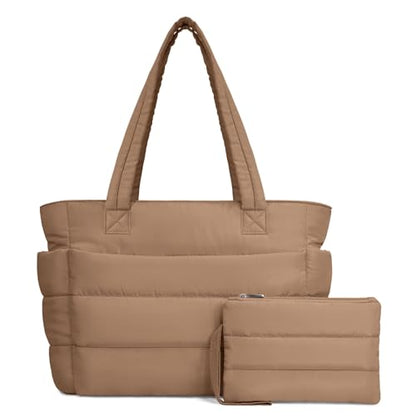 Lightweight Quilted Puffer Tote Bag for Women, Travel & Work