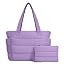 Lightweight Quilted Puffer Tote Bag for Women, Travel & Work