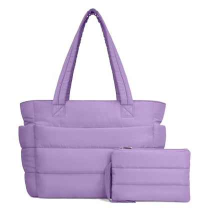 Lightweight Quilted Puffer Tote Bag for Women, Travel & Work