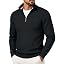 Men's Quarter Zip Pullover Sweater Casual Knit Top