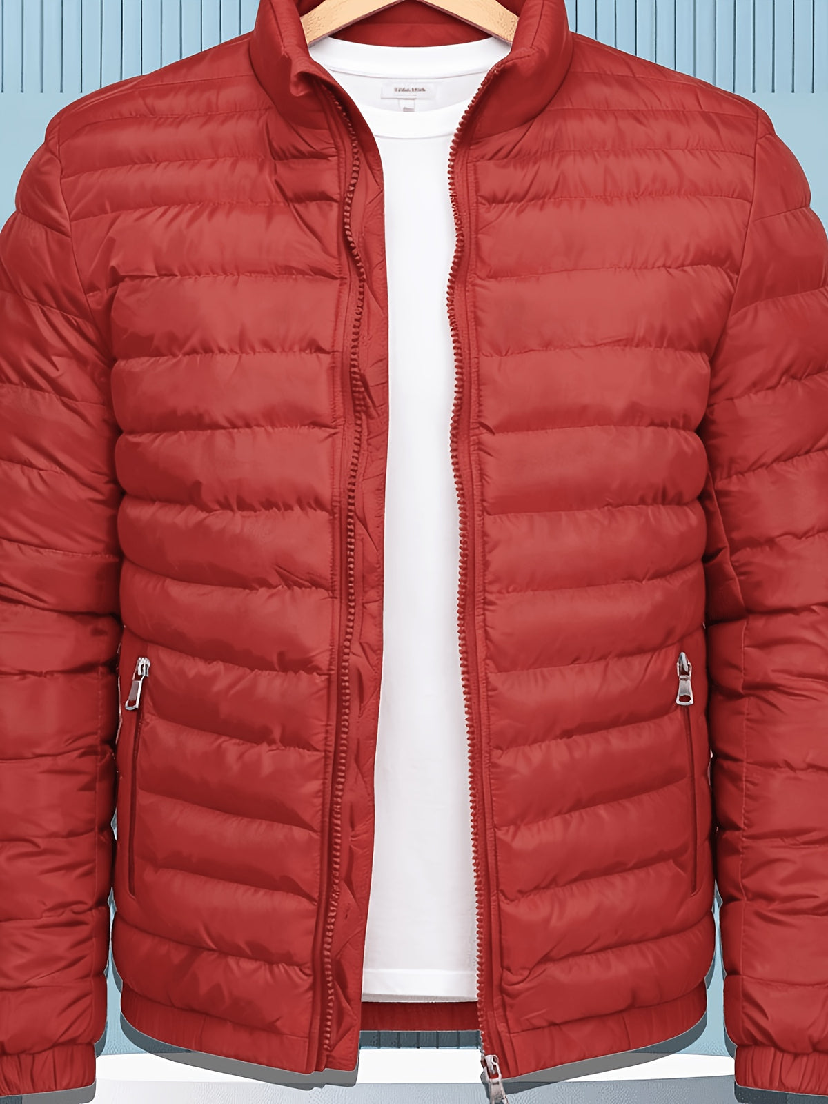 Men's Winter Softshell Jacket with Stand Collar and Zipper