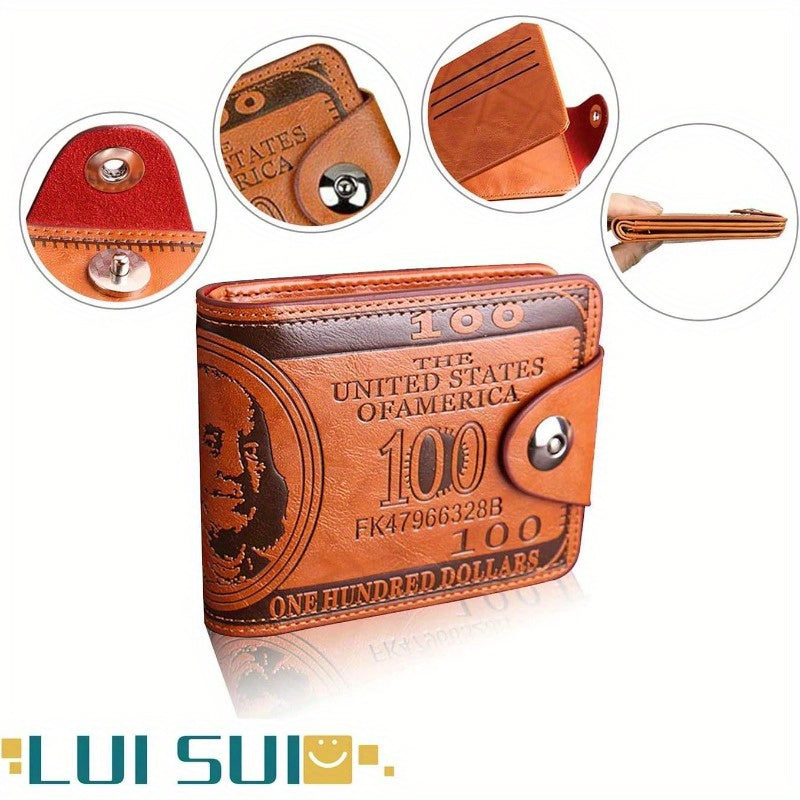 The Latest Upgraded Men'S Synthetic Faux Leather Wallet for 2025 Comes with a Credit Card Holder And a Photo Compartment. Its Elegant Design Is Perfect for Everyday Use, Featuring a Durable Denim Lining. This Unique Wallet, w