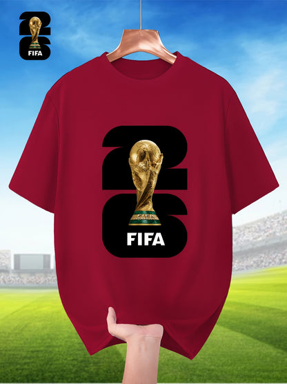 Men's Breathable Summer T-Shirt with FIFA World Cup Print