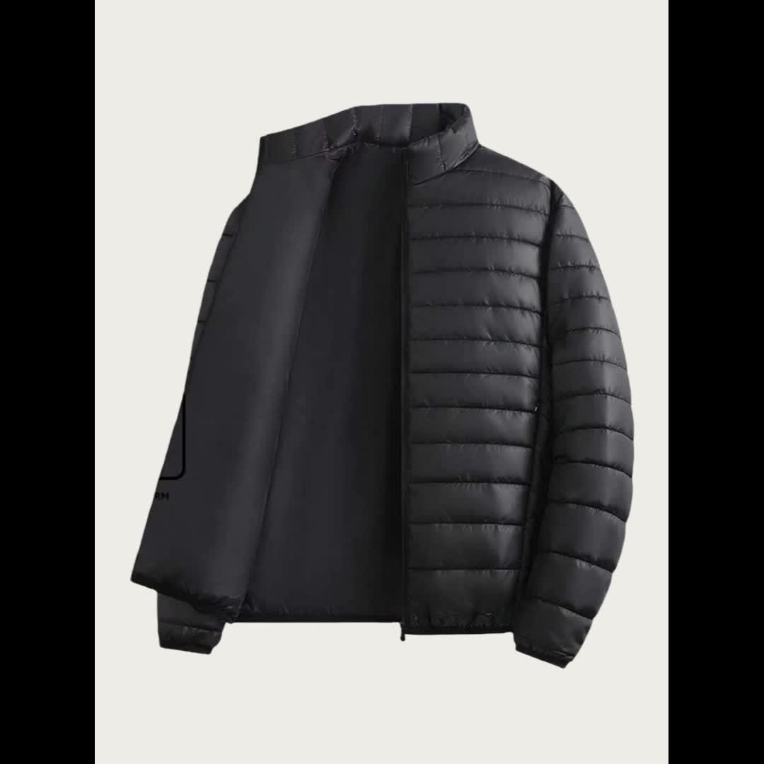 Men's Padded Coat - Men's Autumn/Winter Warm Outerwear - Men's Top - Men's Stand Collar Jacket - Men's Coat Jacket - Men's Warm Coat - Men's Overcoat - Men's Clothing - Men's Cold-Proof Coat - Autumn/Winter Coat, Solid Color,