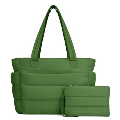 Lightweight Quilted Puffer Tote Bag for Women, Travel & Work