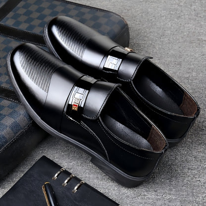 Men’s Slip-On Business Casual Loafers - All-Season PU Shoes