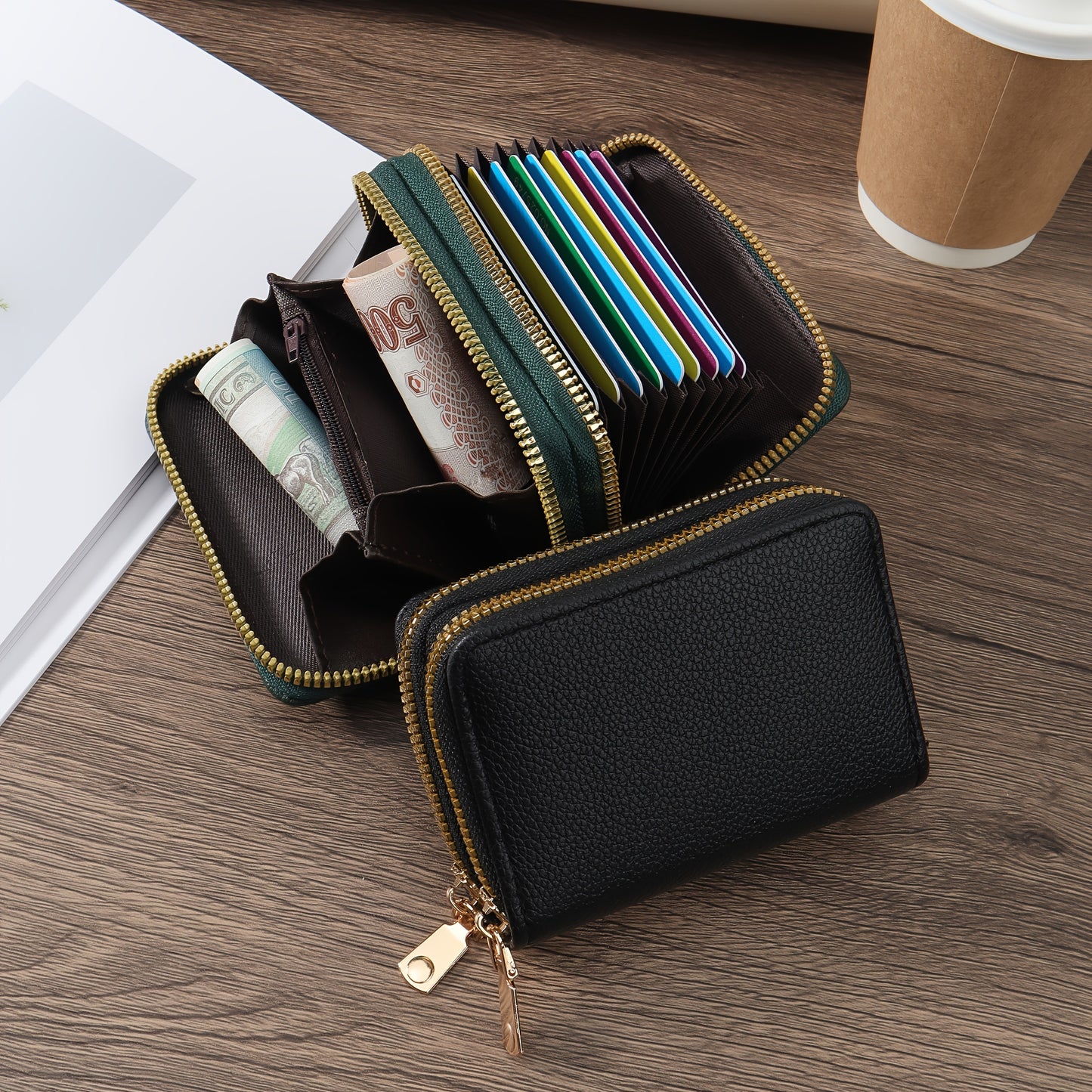 Compact Women'S Wallet, Color Coin Pouch, Stylish Zippered Card Case, Multi-Functional Small Bag for Keys And Money