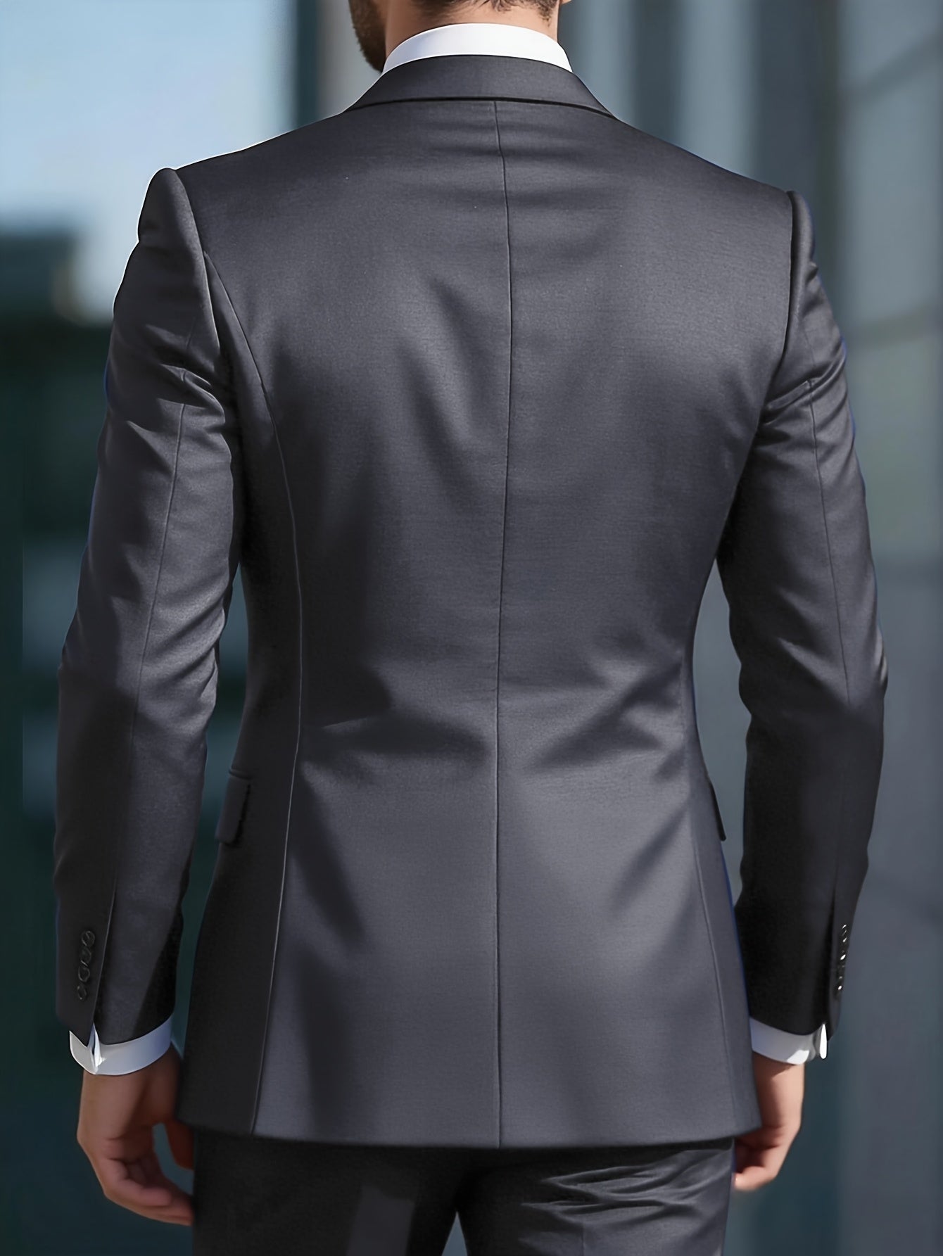 Men's Skinny Fit 2-Piece Suit Set with Blazer & Trousers